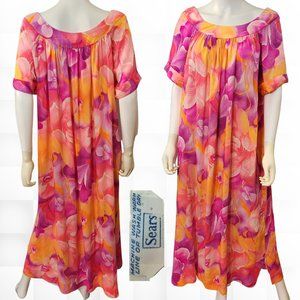 SOLD Volup Sears Aloha Hawaiian Muumuu Hostess House Dress Vacay Coverup Tiki
